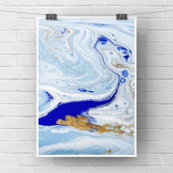 Contemporary Bubble Abstract Art Print, Blue - Picture 4 of 4